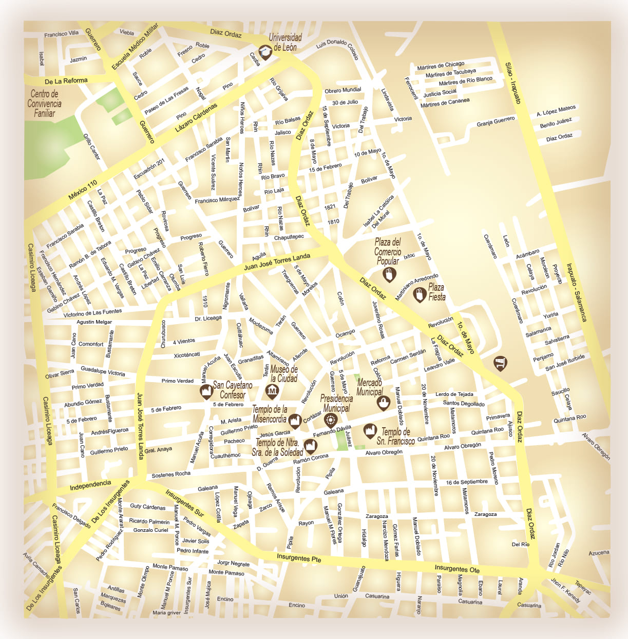 Mapa del Centro de Irapuato